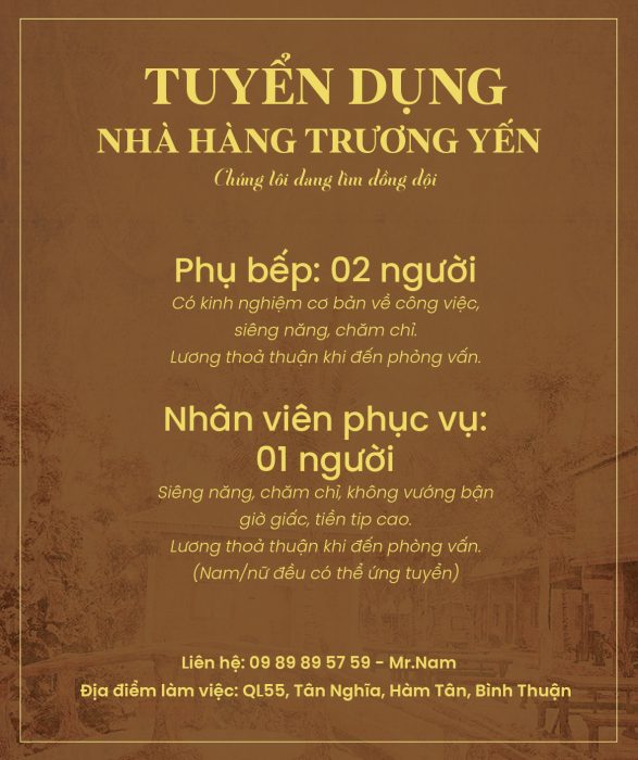 Tuyển dụng nhân viên tháng 5 năm 2025